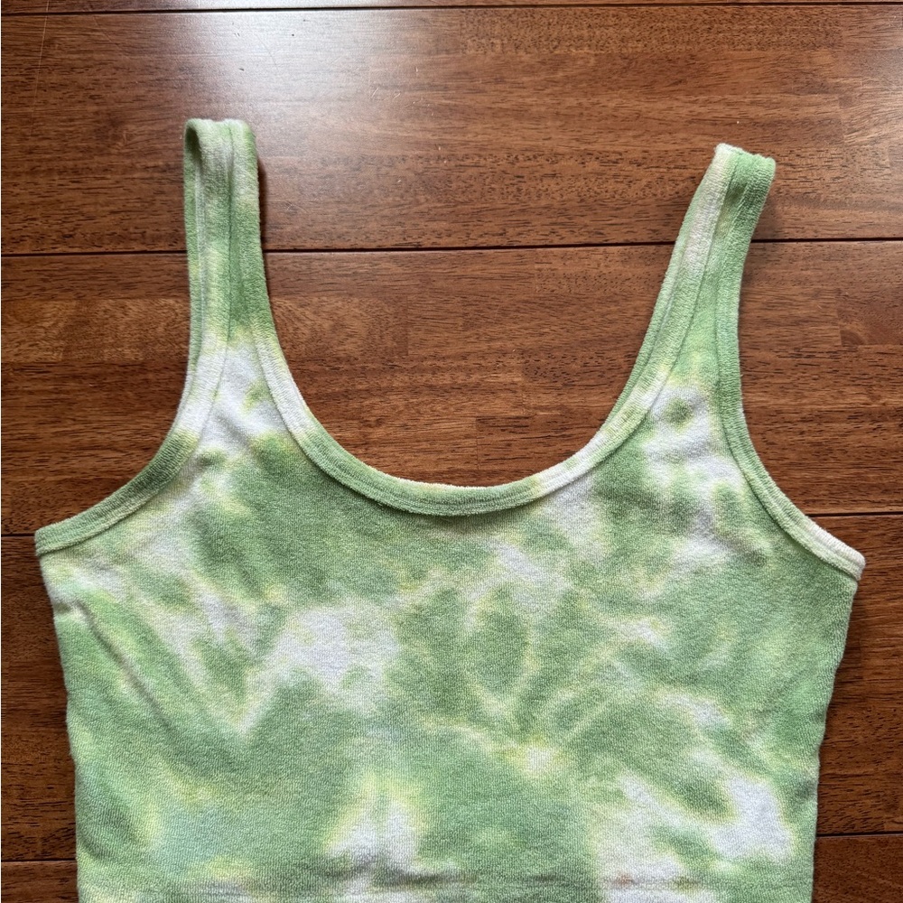 PacSun Light Green Tie-Dye Tank Top